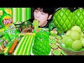 ASMR MUKBANG GREEN FOOD HONEY JELLY CANDY Desserts Noodles Jelly Chocolate Convenience Store