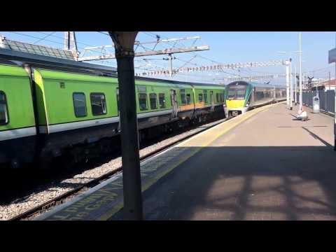 Irish Rail ICR 22000 DMU arrives at Connolly for Grand Canal Dock (7/4/17)