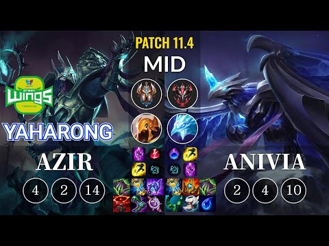 JAG Yaharong Azir vs Anivia Mid - KR Patch 11.4