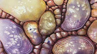 Abstract Texture Rocks in WATERCOLOR - 342