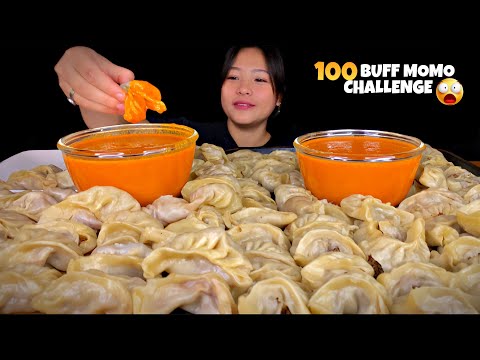 100 BUFF MOMO EATING CHALLENGE WITH SPICY JHOL | FAIL OR PASS | #mukbang #food # challenge