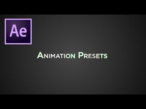 After Effects Tutorial How To Use Animation Presets in After Effects