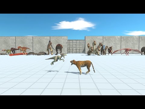 CARNIVORE DINOSAURS + REPTILES VS FANTASY + MODERN MAMMALS Tournament Animal Revolt Battle Simulator