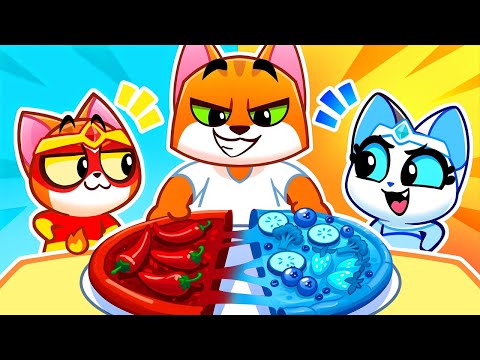 Hot VS Cold Food Challenge for Kids | Healthy Food VS Junk Food + More | Purr-Purr Stories