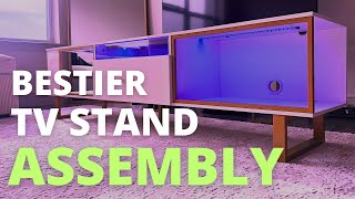Bestier 70" TV Stand with LED Lights for 75" TV Assembly | Melodia 70" LED TV Stand Assembly