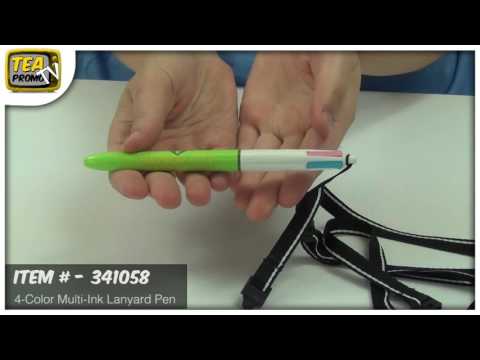 Promotional bic 4-color multi-ink fashion lanyard pen