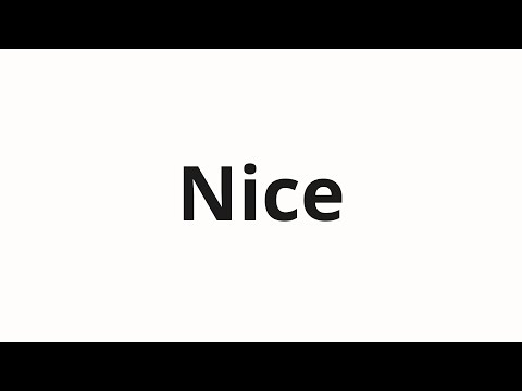 How to pronounce Nice