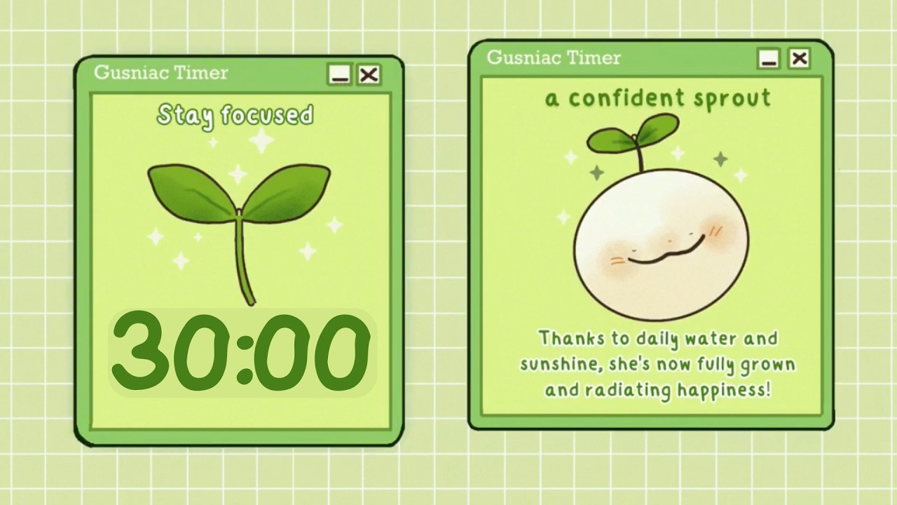 2 Hours Study with Me | Deep Focus Pomodoro Timer 4x30 🌱Cozy Relaxing Tiny Sprouts ADHD Lofi Music