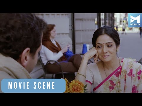 बॉयफ्रेंड के साथ मूवी डेट पर गईं श्री देवी | English Vinglish Best Scenes | Sridevi, Mehdi Nebbou