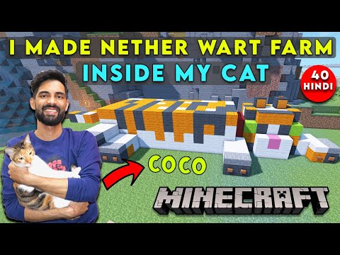 I MADE A NETHER WART FARM INSIDE MY CAT - MINECRAFT SURVIVAL GAMEPLAY IN HINDI #40
