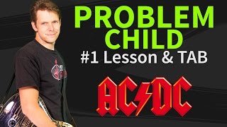 How To Play Problem Child Guitar Lesson & TAB #1 AC/DC
