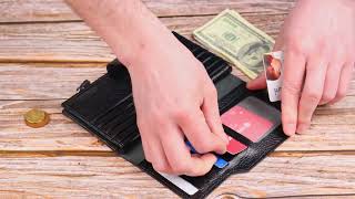 Женский вертикальный кошелек из натуральной кожи Canpellini 21641 черный