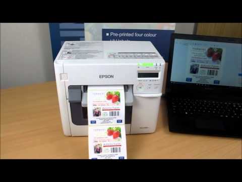 Epson c3500 color barcode printer in action