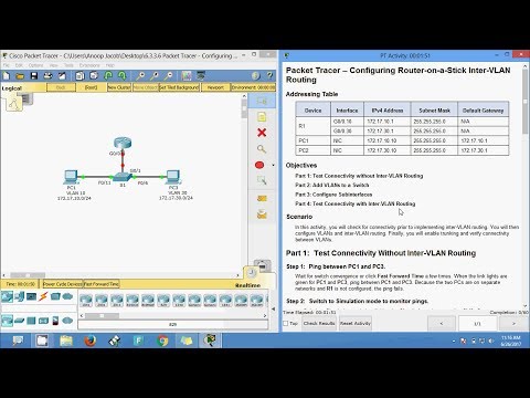 6.3.3.6 Packet Tracer - Configuring Router-on-a-Stick Inter-VLAN Routing