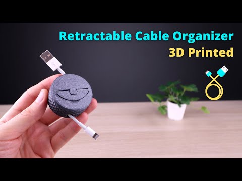 3D Printed Retractable Charging Cable Organizer
