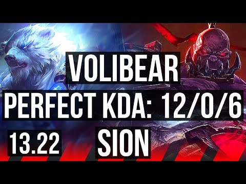 VOLI vs SION (TOP) | 12/0/6, 12 solo kills, Legendary | BR Diamond | 13.22