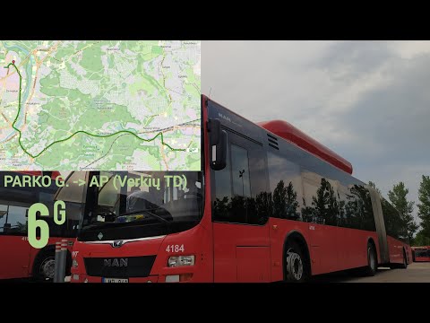 6G maršrutas / Parko g. — St. Batoro g. — Žirmūnų g. — Autobusų parkas (Verkių TD) /