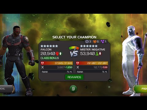 Cavalier difficulty - Mister Negative Boss solo’d by Falcon - Corruption EQ | MCOC