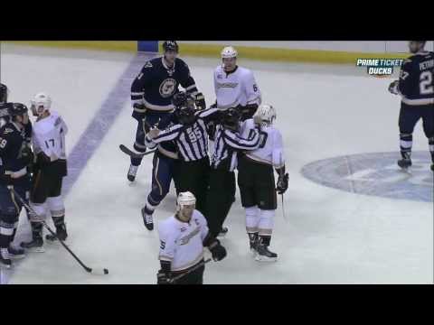 Corey Perry vs David Backes fight. St. Louis Blues vs Anaheim Ducks  2/28/14 NHL Hockey.