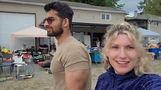 GARAGE SALE DAY 1! ⛈️ Rain, Thunder & Treasure Hunting! We Hit Dad’s Goal!