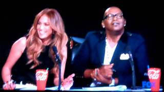 American Idol Girl Falls off Stage [HD]