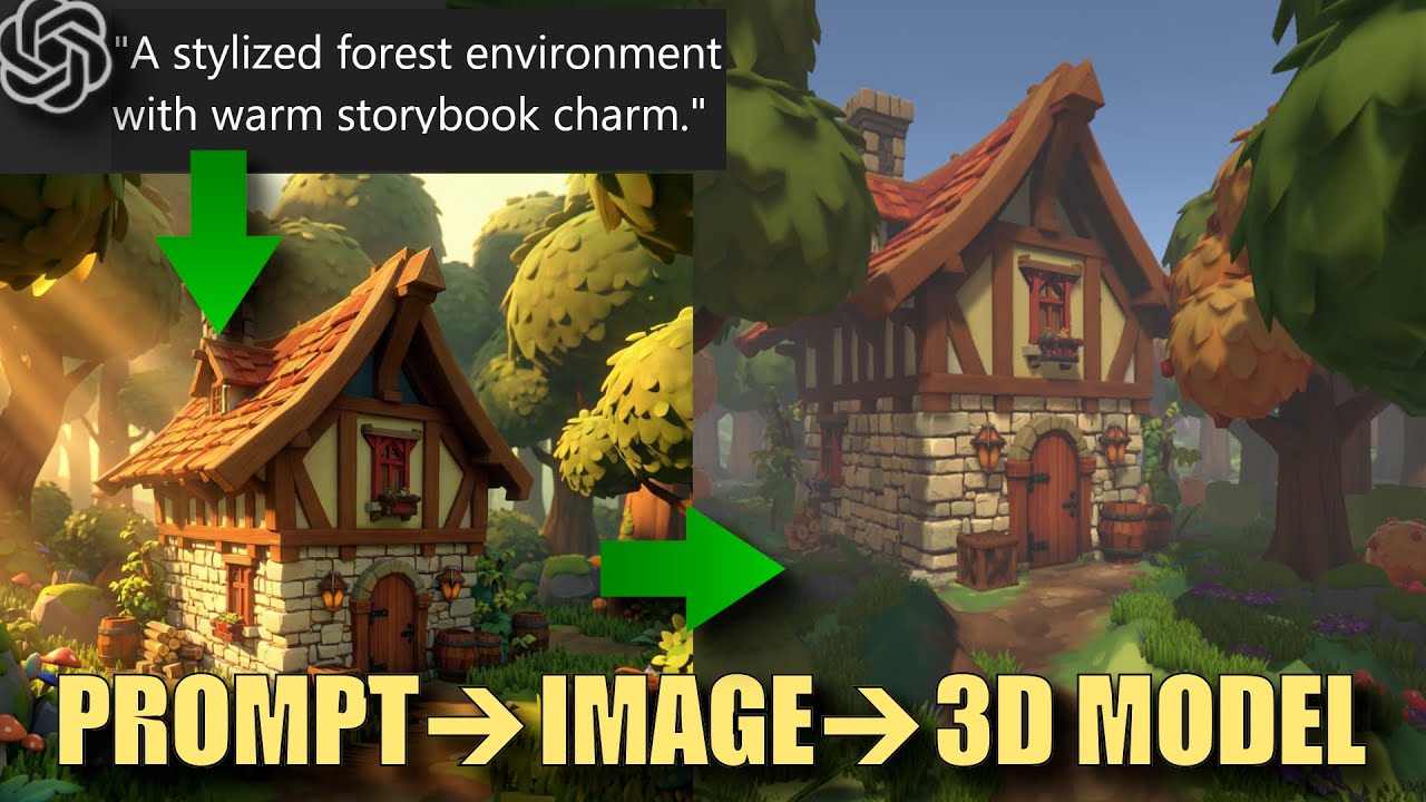 AI Prompt to Stylized Forest Environment | 3DAI Studio → Blender → Unity (Full Tutorial)