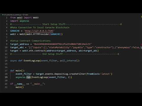 Web3 Hacking in Python - 0x0D - Subscribing to Smart Contract Event Data with Asyncio