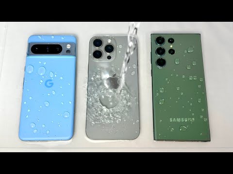 Pixel 8 Pro vs iPhone 15 Pro Max vs Samsung S23 Ultra - Water Test! OMG!