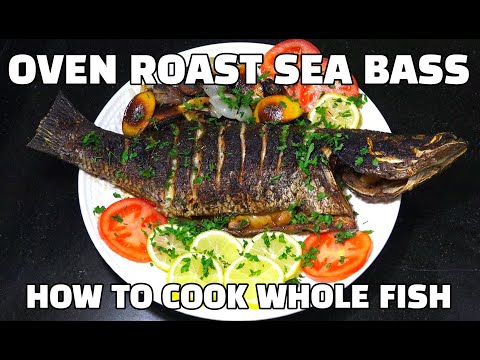 Oven Roast Sea Bass - Garlic Lemon Baked Whole Fish