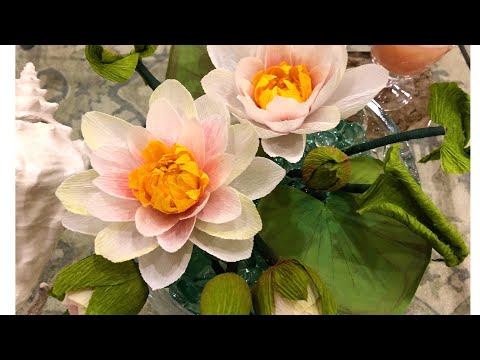 DIY Water Lily Flowers, crepe paper