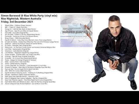 Simon Barwood - Rise Nightclub White Party  - 3 Dec 2021 (LIVE TRANCE VINYL MIX)