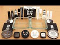 Black Vs White Mixing Makeup Eyeshadow Into Slime ASMR
