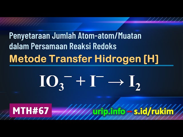 MTH, Reaksi Redoks Konsproporsionasi: IO3– + I– → I2   (MTH-67)