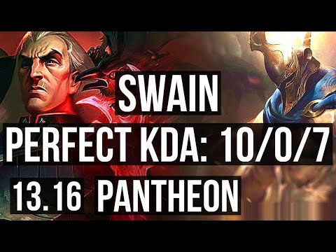 SWAIN vs PANTHEON (MID) | 10/0/7, 800+ games, Legendary | EUW Master | 13.16