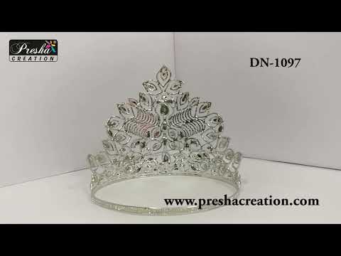 Blue brass beauty peagent crown, size: 5