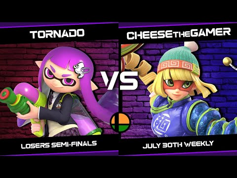 tornado (Sephiroth/Inkling/Link) vs Cheese (Min Min/Wolf) - July 30th Weekly - Losers Semi-Finals