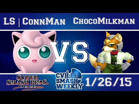 Cville Smash - LS | ConnMan (Jigglypuff) Vs. ChocoMilkman (Fox) SSBM Losers Quarters - Melee