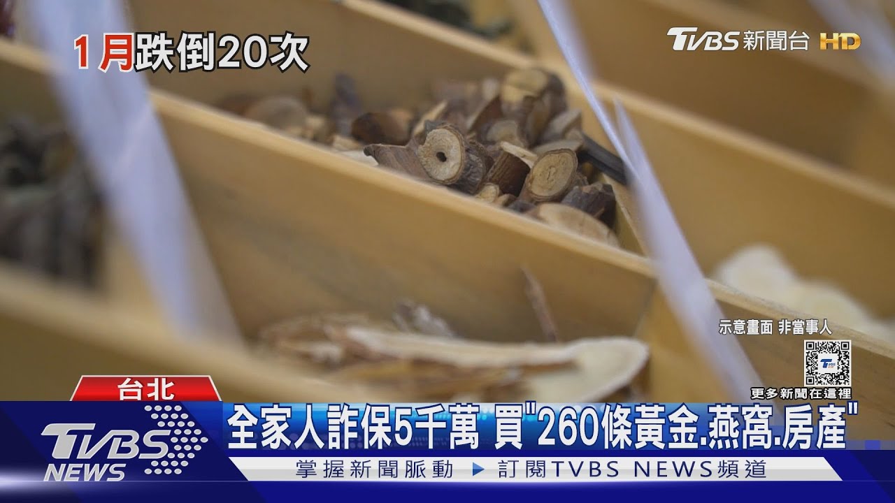 全家人詐保5千萬 買「260條黃金、燕窩、房產」