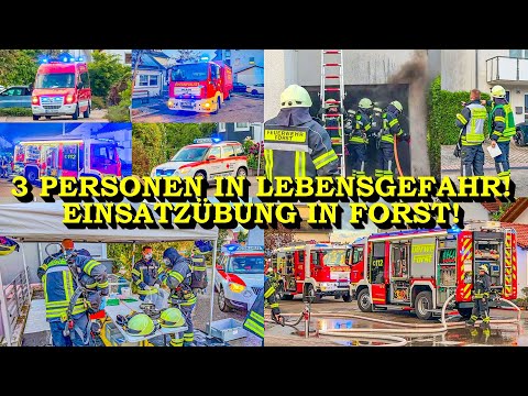 [EXPLOSION BEI GRILLPARTY: 3 PERSONEN IN GEFAHR] - REALISTISCHE EINSATZÜBUNG FEUERWEHR & DRK | FORST