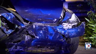 4 hospitalized after two-car crash in North Miami
