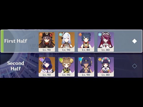 3.3/3.4 Spiral Abyss, Female Polearm Team - (Floor 12, 9★)
