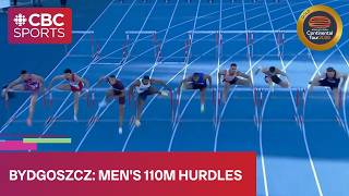 CLOSE FINISH in men's 110m hurdles at Continental Tour stop in Bydgoszcz | #CBCSports