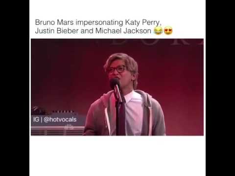 Bruno mars impersonating Katy perry , Justin Bieber , Michael Jackson 😍😂