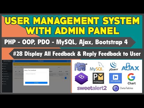 28 User Management System With Admin Panel | Working On Feedback Page | Display Reply Feedback