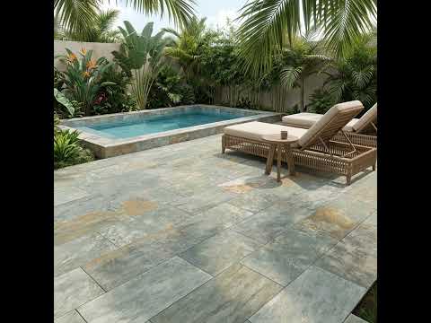 Carrelage sol extérieur effet Pierre de Bali Lovina vert R11 30*60cm