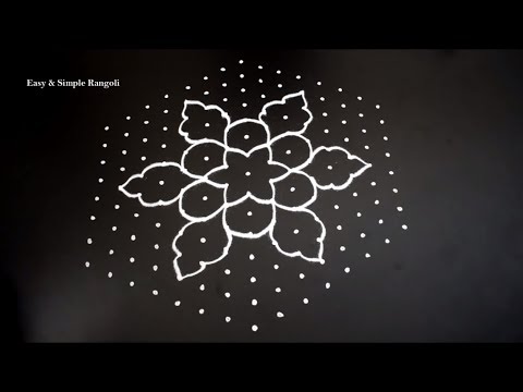 Beautiful Rangoli Design with 15X8 Dots | Easy Kolam Designs | Easy Muggulu Designs | Simple Rangoli Video