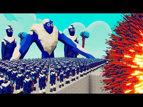 100x ICE WARRIOR + 3x GIANT vs 3x EVERY GOD   Totally Accurate Battle Simulator TABS