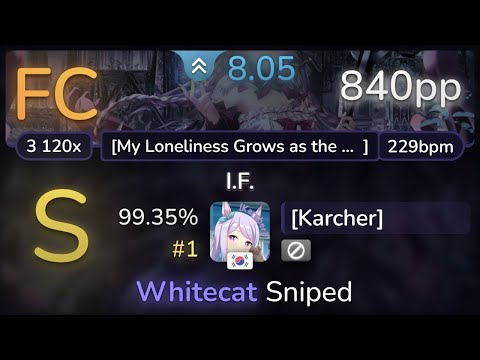 8.1⭐ [Karcher] | Release Hallucination - I.F. [My Loneliness Grows] 99.35% (#1 840pp FC) - osu!