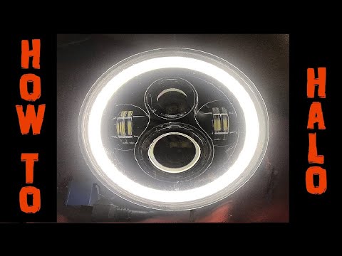 How to Hook Up Wire Halo Drl on any 5 3/4 or 7" Motorcycle Led Headlight Install H4 DIY