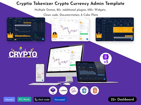 RTL Dark Crypto Tokenizer UI Interface Responsive Bootstrap 5